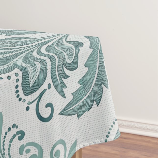 Nappe Modern Teal Nordic Damask (In Situ)