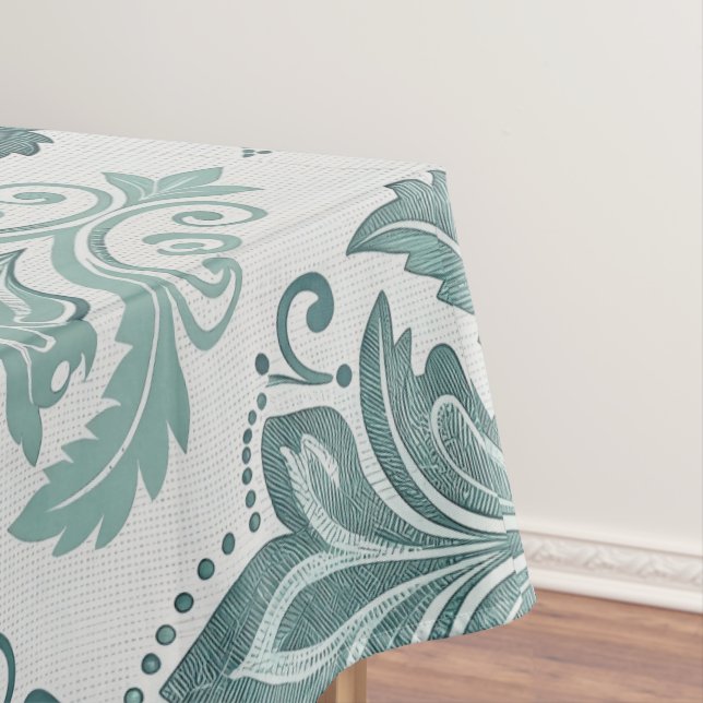 Nappe Modern Teal Nordic Damask (In Situ)
