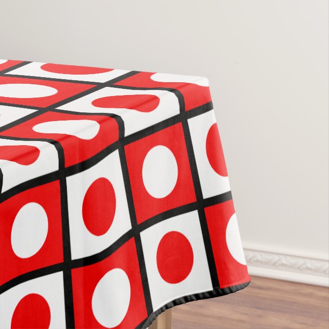 Nappe moderne abstraite noire rouge et blanche (In Situ)