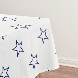 Nappe Moderne blanc & bleu marine étoiles motif fun
