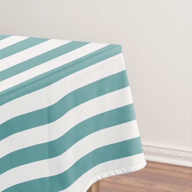 Nappe Moderne Chic Cool Cadet Bleu Blancs Motif (In Situ)