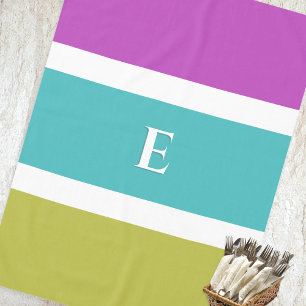 Nappe Moderne élégant Bright Block Couleur Chic Monogram