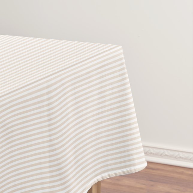 Nappe Moderne élégant Rustique Terre Motif rayé blanc (In Situ)