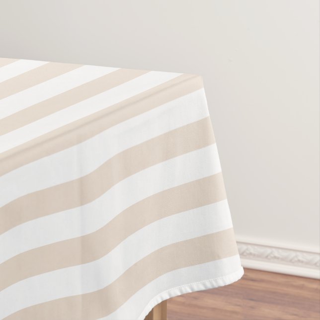 Nappe Moderne Élégant Rustique Terre Motif Rayures Blanc (In Situ)