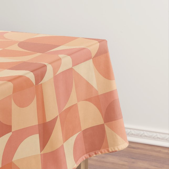 Nappe Moderne Géométrique Abstrait Peach & Terracotta  (In Situ)