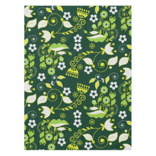 Nappe Moderne motif floral scandinave vert foncé