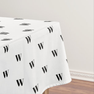 Nappe Moderne noir blanc personnalisé monogramme initial