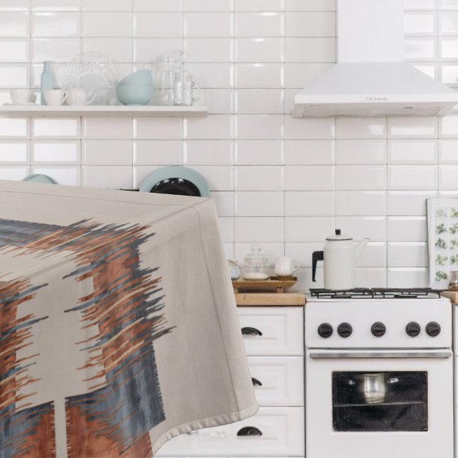 Nappe Moderne Taupe Denim et Rouille  (Créateur téléchargé)