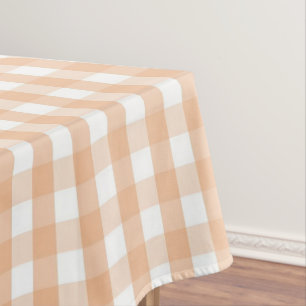 Nappe Moderne Vintage Motif Gingham Pêche Printemps Été