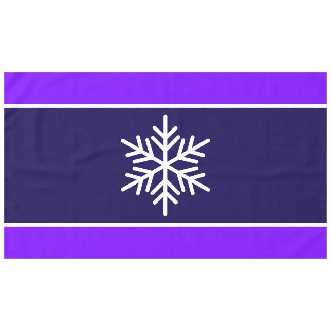 Nappe Moderne White Snowflake Navy Bright Purple Strips (Devant (Horizontal))