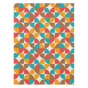 Nappe Moitié-cercles colorés du milieu du siècle Motif