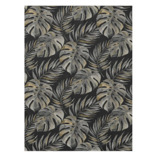 Nappe Moku Island Aquarelle Hawaïenne Monstera - Noir
