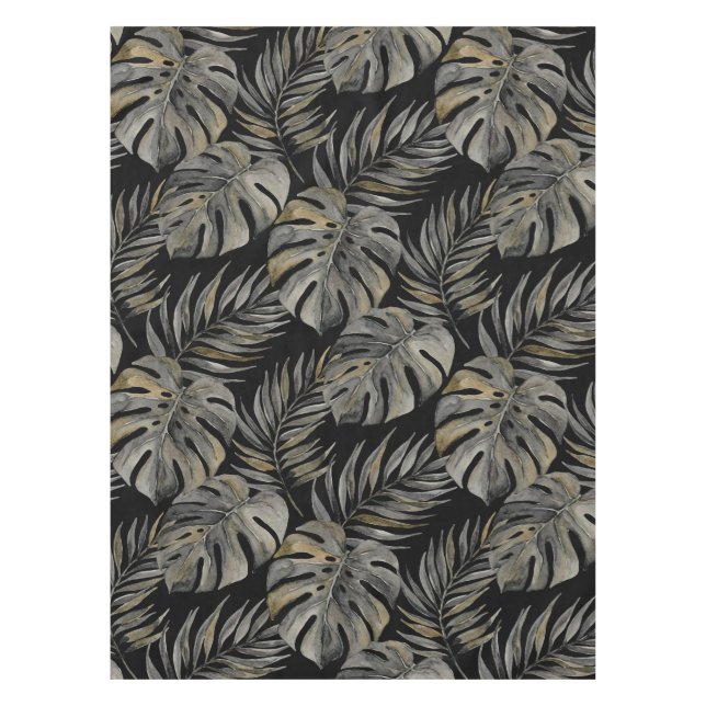 Nappe Moku Island Hawaiian Watercolor Monstera- Black (Devant)