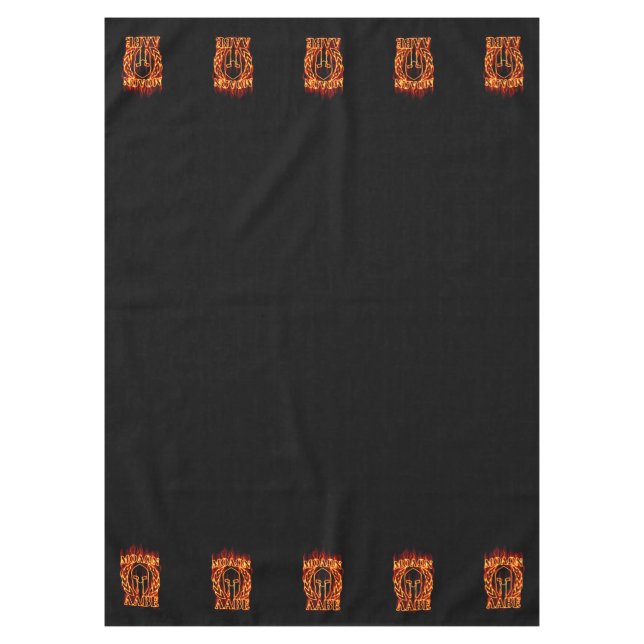 Nappe Molon Labe Spartan Hot Warrior en feu sur Black (Devant)