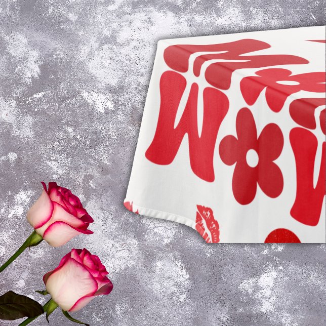 Nappe MOM/WOW : Une lettre d'amour en rouge sur blanc | (Créateur téléchargé)