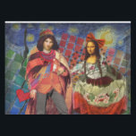 Nappe Mona Lisa Romantic Funny Art coloré<br><div class="desc">Cette merveilleuse invitation prend des éléments de la Mona Lisa et de Van Gogh's Starry nuit pour faire un thème mariage exceptionnellement unique et fantasque stationnaire pour une invitation, merci, numéro de table, et plus encore! Mona Lisa - Cette image présente la Mona Lisa avec son homme, dansant dans la...</div>