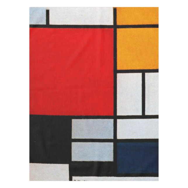 Nappe Mondrian - Composition avec grand plan rouge (Devant)