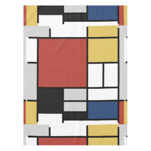 Nappe Mondrian Peinture Rouge Plane Jaune Noir Gris Bleu