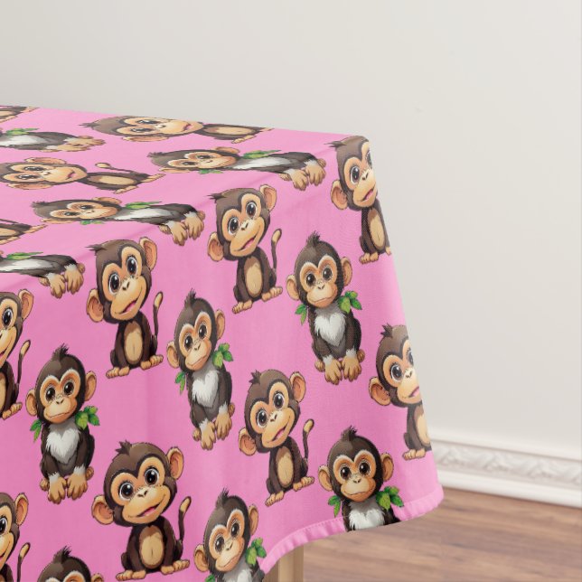 Nappe Monkey Pattern Design Pink  (In Situ)