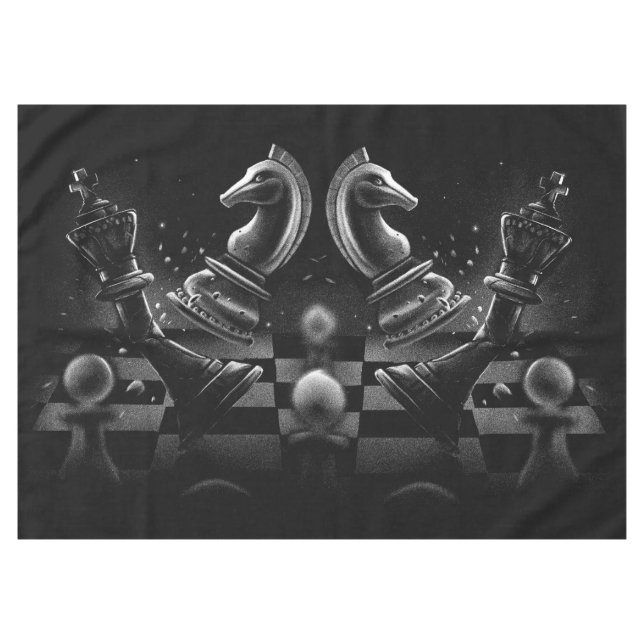 Nappe Monochrom d'échecs dramatique (Devant (Horizontal))