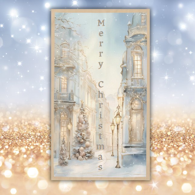 Nappe Monogramme de Noël Joyeux hiver vintage | grand (Créateur téléchargé)