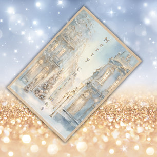 Nappe Monogramme de Noël Joyeux hiver vintage medium