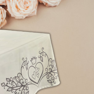 Nappe Monogramme Elégant Mère de Pearl Peach Med Mariage