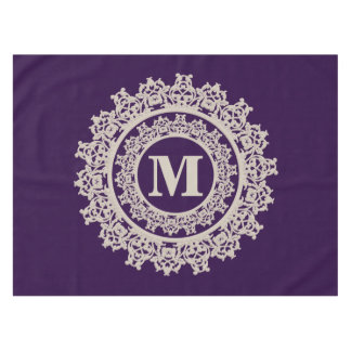 Nappe Monogramme élégant pourpre et crème