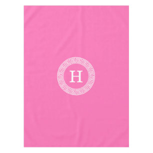 Nappe Monogramme initial du cadre de ligne clé grecque r