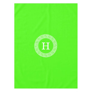 Nappe Monogramme initial du cadre de ligne clé grecque v