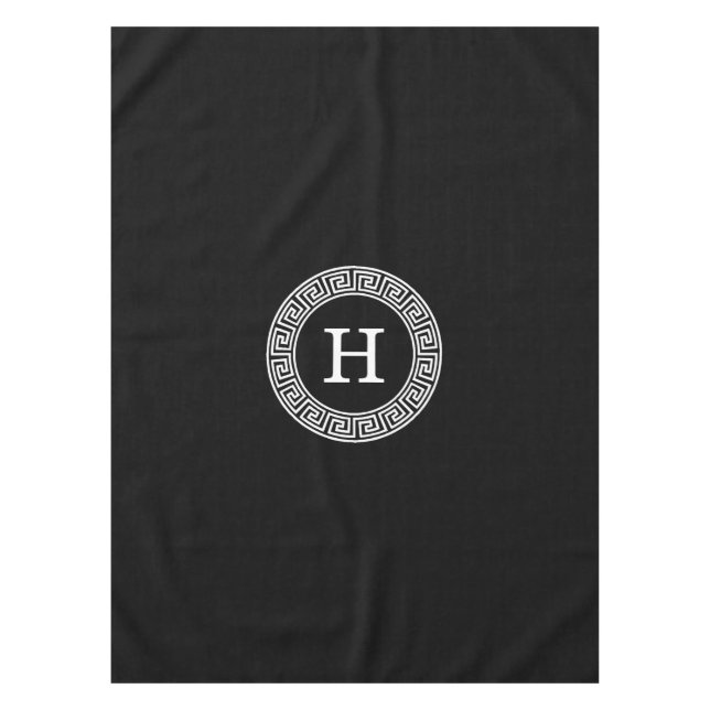 Nappe Monogramme initial du cadre de ligne de clé grecqu (Devant)