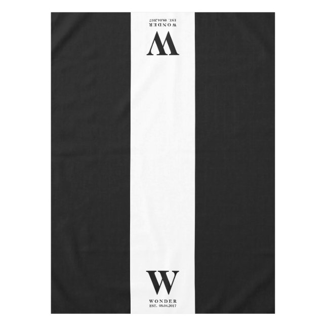 Nappe Monogramme Minimaliste Raffiné | Mariés Nouvelleme (Devant)