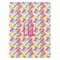 Monogramme motif lignes diagonales arc-en-ciel Pop