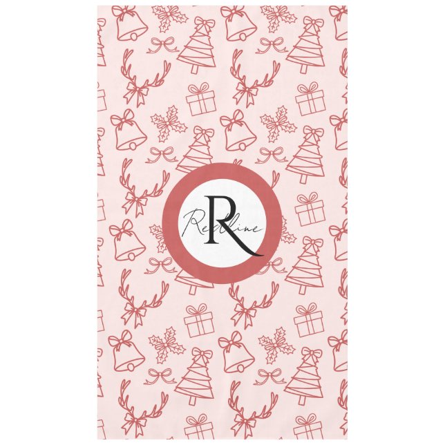 Nappe monogramme rose lunatique (Devant)