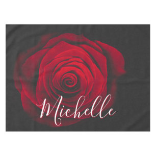 Nappe Monographie personnalisée rose rouge photo vintage