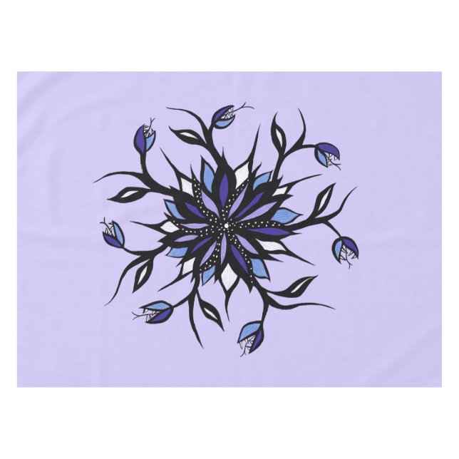 Nappe Monstres Et Dents De Mandala Floral Gothique (Devant (Horizontal))