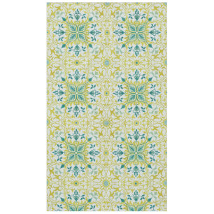 Nappe Morris Vin jaune Turquoise & Motif Fleur