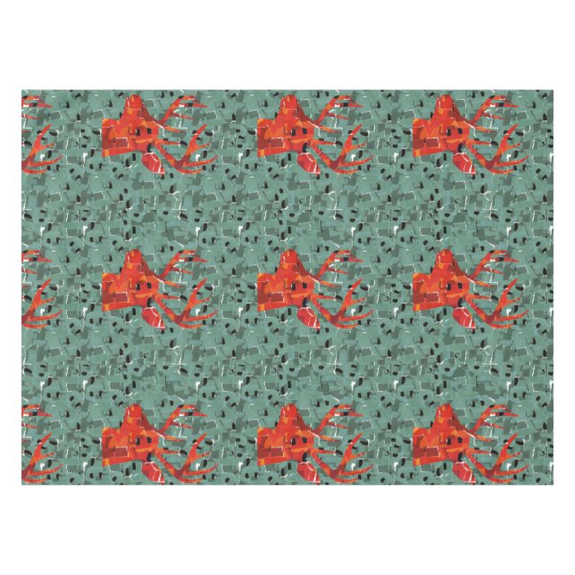 Nappe Mosaïque de silhouette de tête de cerf (Devant (Horizontal))