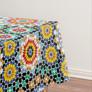 Nappe Mosaïque marocaine motif traditionnel boho