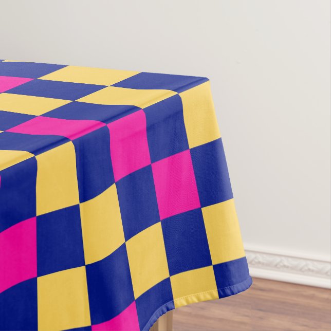 Nappe Motif à carreaux bleu jaune rose  (In Situ)