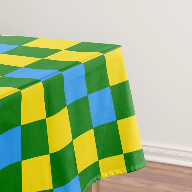 Nappe Motif à carreaux bleu jaune vert  (In Situ)