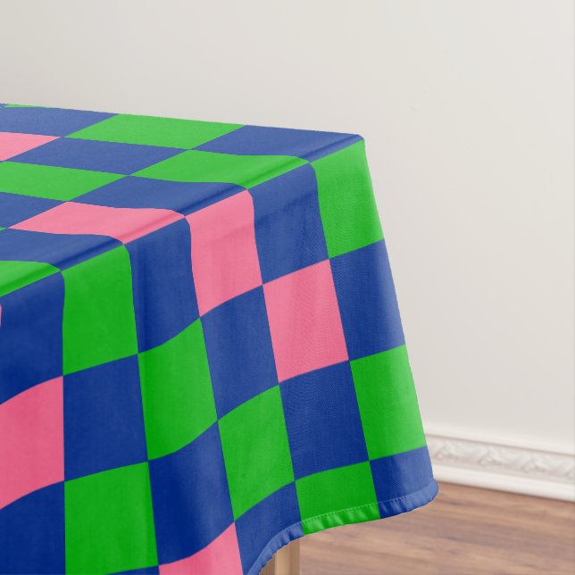 Nappe Motif à carreaux bleu vert rose  (In Situ)