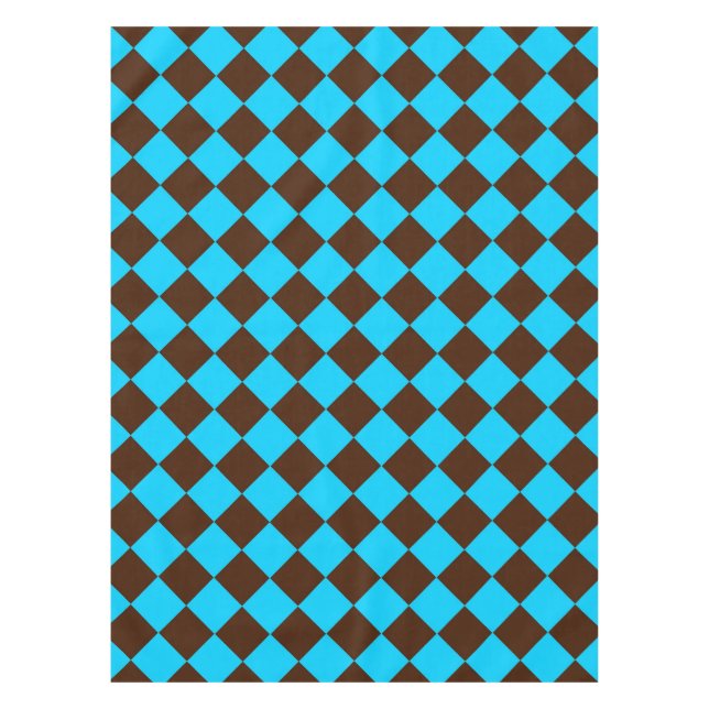 Nappe Motif à carreaux diamant bleu marron (Devant)