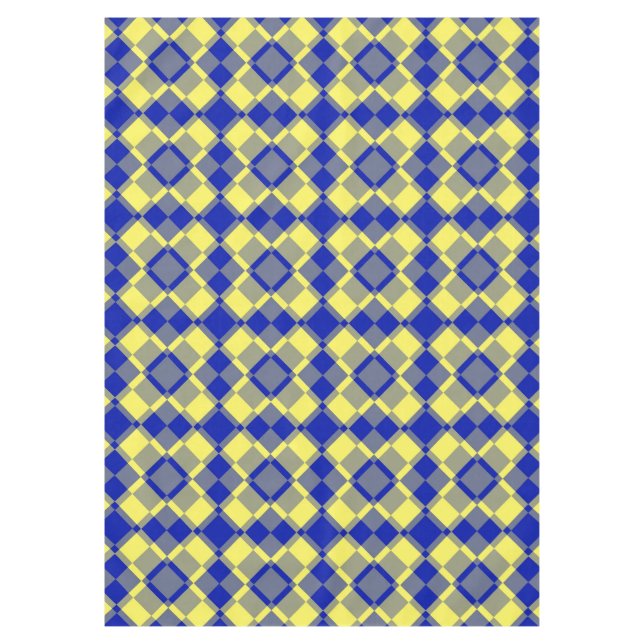 Nappe Motif à carreaux et argyle bleu jaune (Devant)