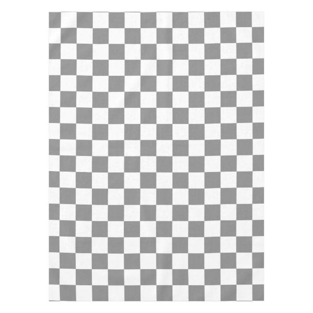Nappe Motif à carreaux gris cendré et blanc (Devant)