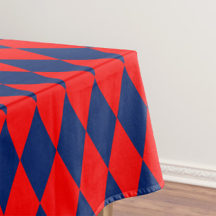 Nappe Motif à carreaux Harlequin rouge et bleu 