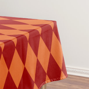 Nappe Motif à carreaux Harlequin rouge et orange 