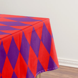 Nappe Motif à carreaux Harlequin rouge et violet 