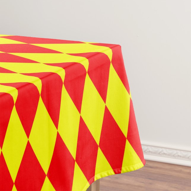 Nappe Motif à carreaux Harlequin rouge jaune  (Créateur téléchargé)