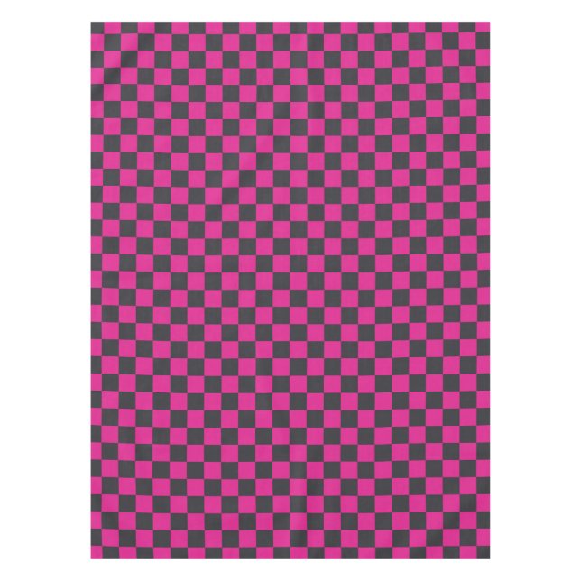 Nappe Motif à carreaux magenta et fumée (Devant)